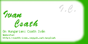 ivan csath business card