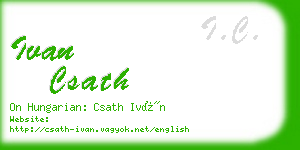 ivan csath business card